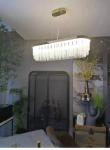Luxury Gold Chandelier For Living Dining Room Led Glass Lighting mid century