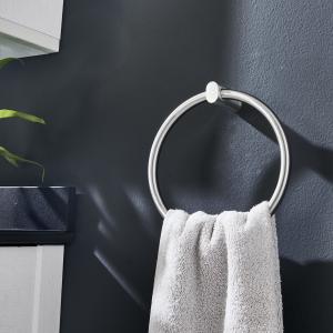 Quality Round Brushed Nickel Hand Towel Holder SUS 304 Stainless Steel Wall Mounted wholesale
