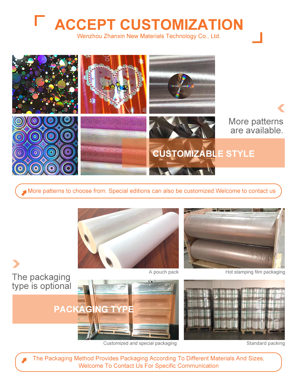 Packaging Decoration Holographic Vinyl Film with UV Offset/Silk Screen/Flex Printing