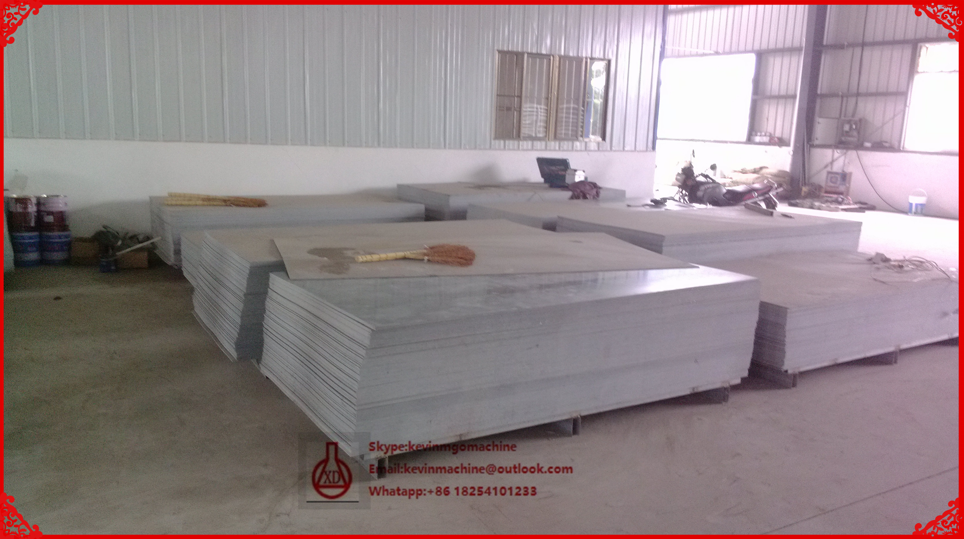 Steel Structure Automatic Mgo Board Production Line with 1500 Sheets Production Capacity