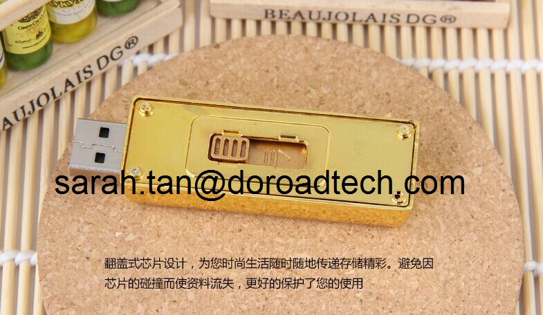 Metal Gold Bar Shaped USB Flash Drive Wholesale Customize any USB Pendrive