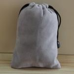Light Grey Velvet 15x20cm Drawstring Jewelry Bag