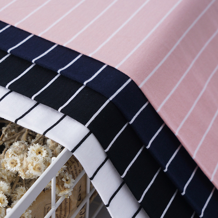 Not Easily Deformed Striped Cotton Fabric 175gsm For Underwear