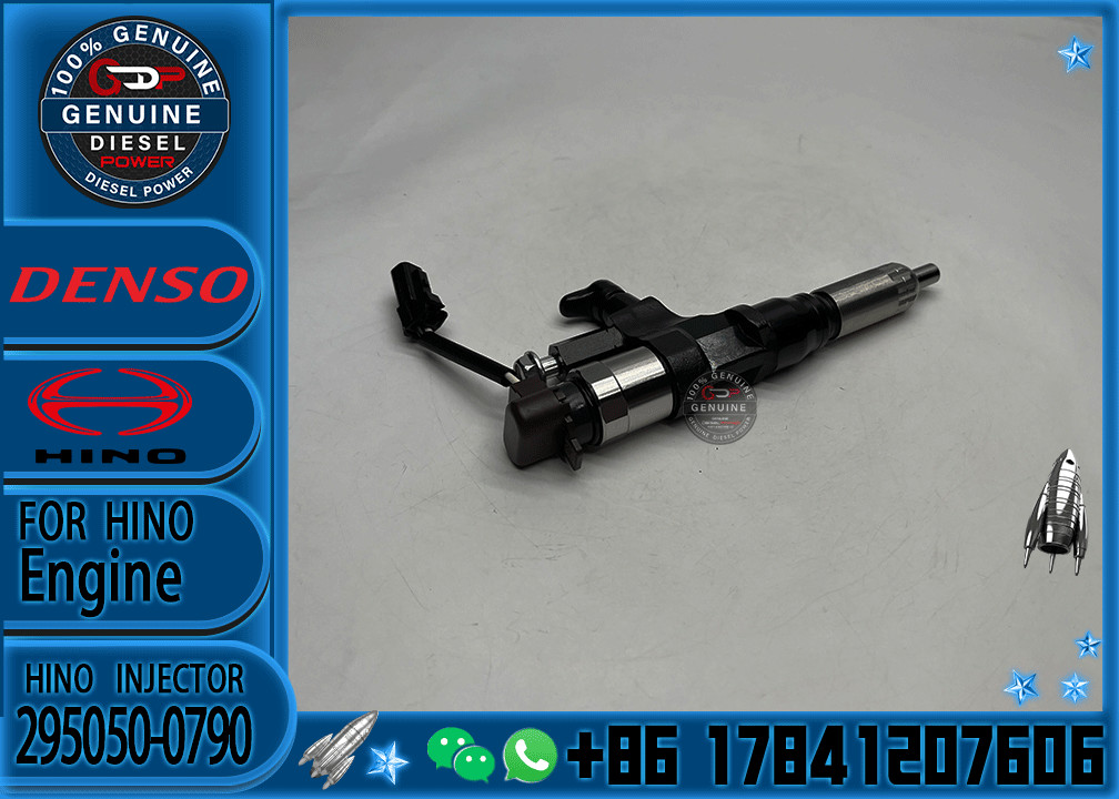 New Hino Denso Diesel Common Rail Fuel Injector 23670-E0530 295050-0790 For HINO Excavator J08E 700 Series Engine