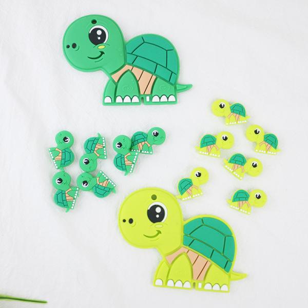 Small Silicone Animal Beads , Silicone Beads Baby Teether For Necklace Chains