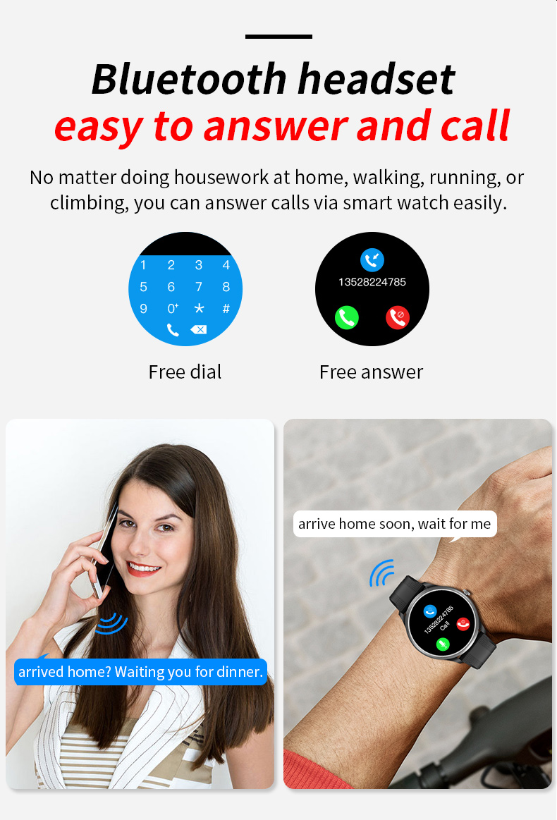 1.28 Inch Round Touch Screen ECG Smart Watch Wifi Music Control
