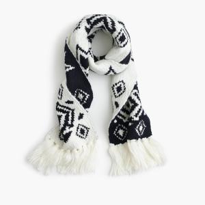 Quality Jacquard Knitted Neck Scarf With Fringe 46 Acrylic 32 Wool 22 Nylon Material wholesale