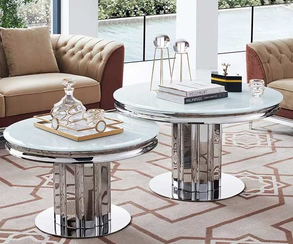 Luxury Glass Dining Room Table Set 6 Chairs With Metal Leg Chrome