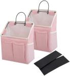 2 PACK WALL HANGING BAG ORGANIZER BASKET WITH POCKETS FOR BATHROOM BEDROOM