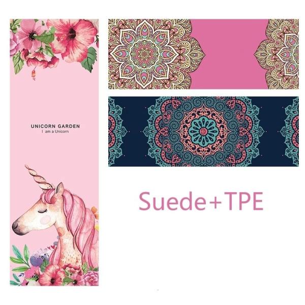 Printed Suede Yoga Mat, 5mm thinckness Gymnastics Mats, Microfiber mats, Suede