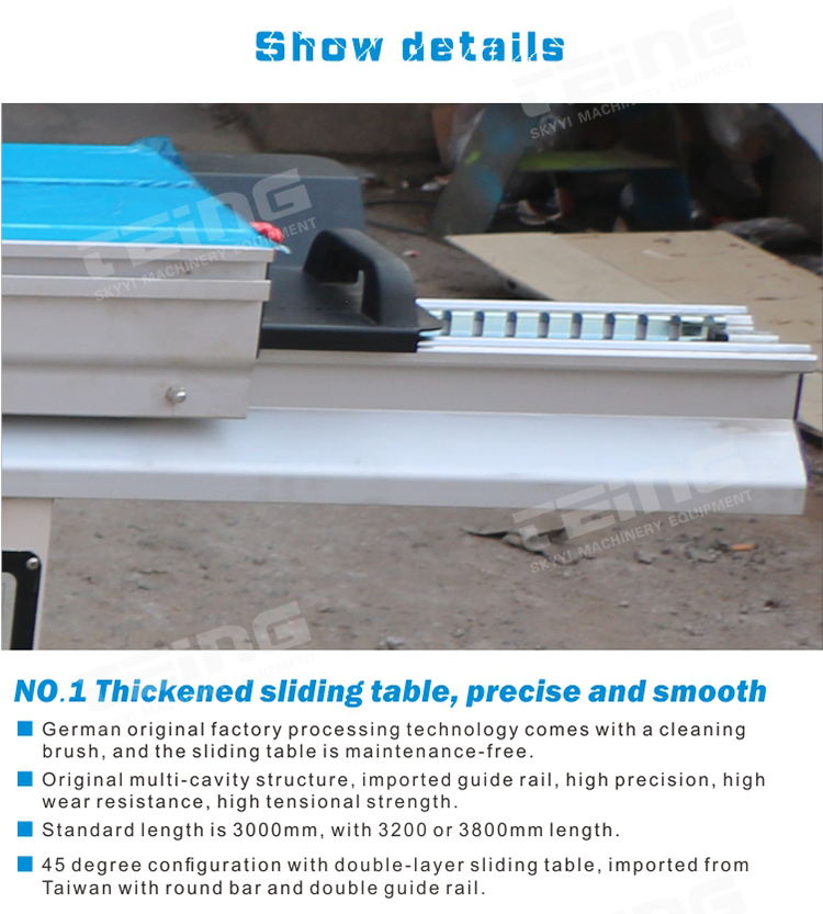 Sliding Table Panel Saw for Particle Board FMS6138 Max.Cutting Height at 90° mm 80mm