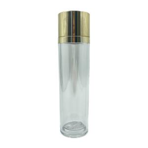 Quality Gold Cap PETG Plastic Bottles Luxury Cosmetic Containers For Toner 100ml 120ml wholesale