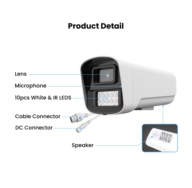 Dual Light Night Vision IP66 Waterproof Security Camera IP 2-way Audio Human detection CCTV POE Network Bullet Camera
