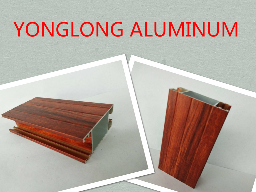 Wooden Grain Aluminium Profiles Marble Texture Adhesion Non Toxic / Odor