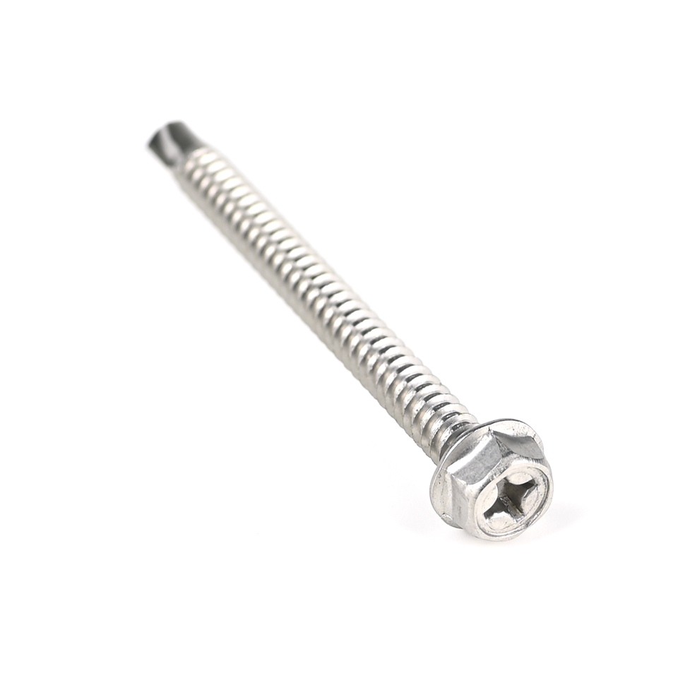 Firm Zinc Steel Hex Washer Head Phillips 70mm Metric Self Drilling Screw For Window