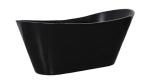 1700mm High Gloss Freestanding Acrylic Slipper Bath Soaking Tub Black