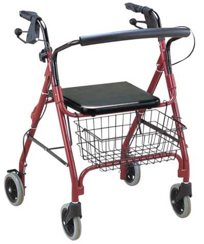 Four Wheel Rollator with Fold Up Removable Back Support standard