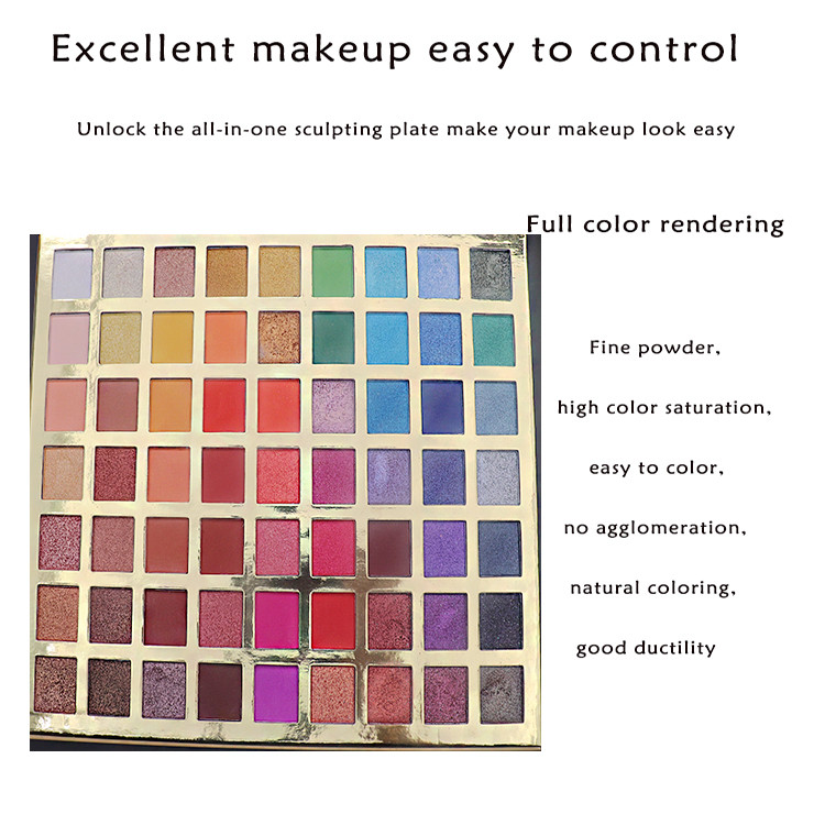 ISO Waterproof 63C Colors Pigmented Eyeshadow Palette Shimmer Glitter 2.5g