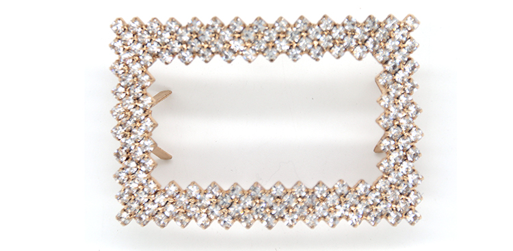 Rectangle Fashion Style Shoe Ornaments Clips 60mm*40mm Zinc Alloy Material
