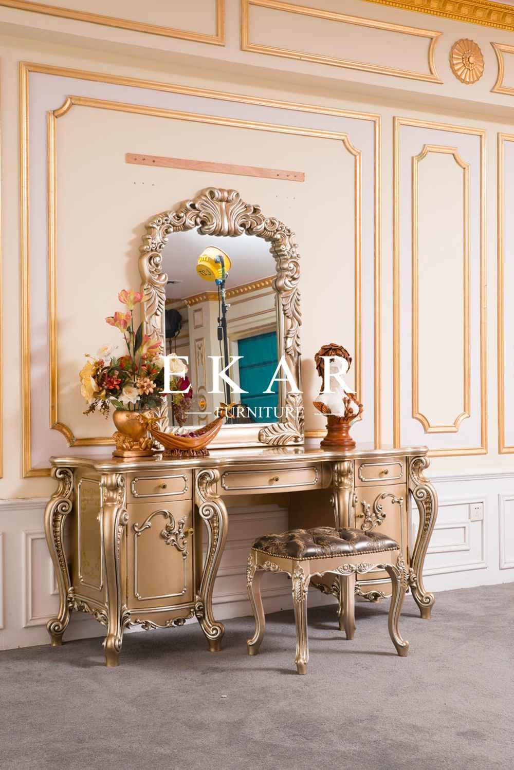 Vanity Antique Dresser With Drawer Dressing Table Design For Bedroom LS-A312D