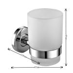 Wall Mounted Bathroom Tumbler Holders Frosted Glass Cup Set For Toothbrushes