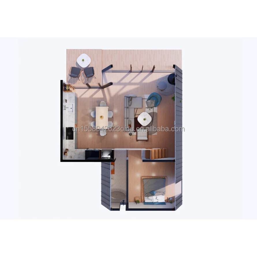 Outdoor Hotel or Living Aluminum Alloy Windows Triangular Roof Prefabricated Steel Container House with Customized Color