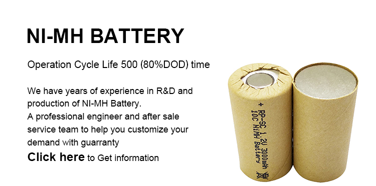 500 Cycle Nimh Sc Battery 3000mah 1.2v Rechargeable Battery Pack