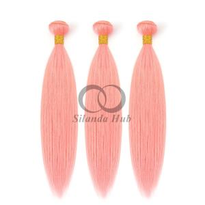 Quality Pink Straight Remy Human Hair Bundles Sew In Weave Bundles Brazilian Bundle Deals wholesale