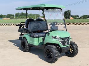 Quality Fruit Green Electric Golf Cart High-End Stitched Seats With Wireless Phone Charger And Cooler wholesale