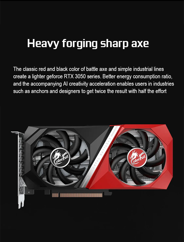 GDDR6 Miner Graphics Card Tomahawk GeForce RTX 3050 DUO 8G Dual Fan