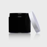 Frosted OEM Wide Mouth Cosmetic Jars 500ml PET Jar With Black Lid