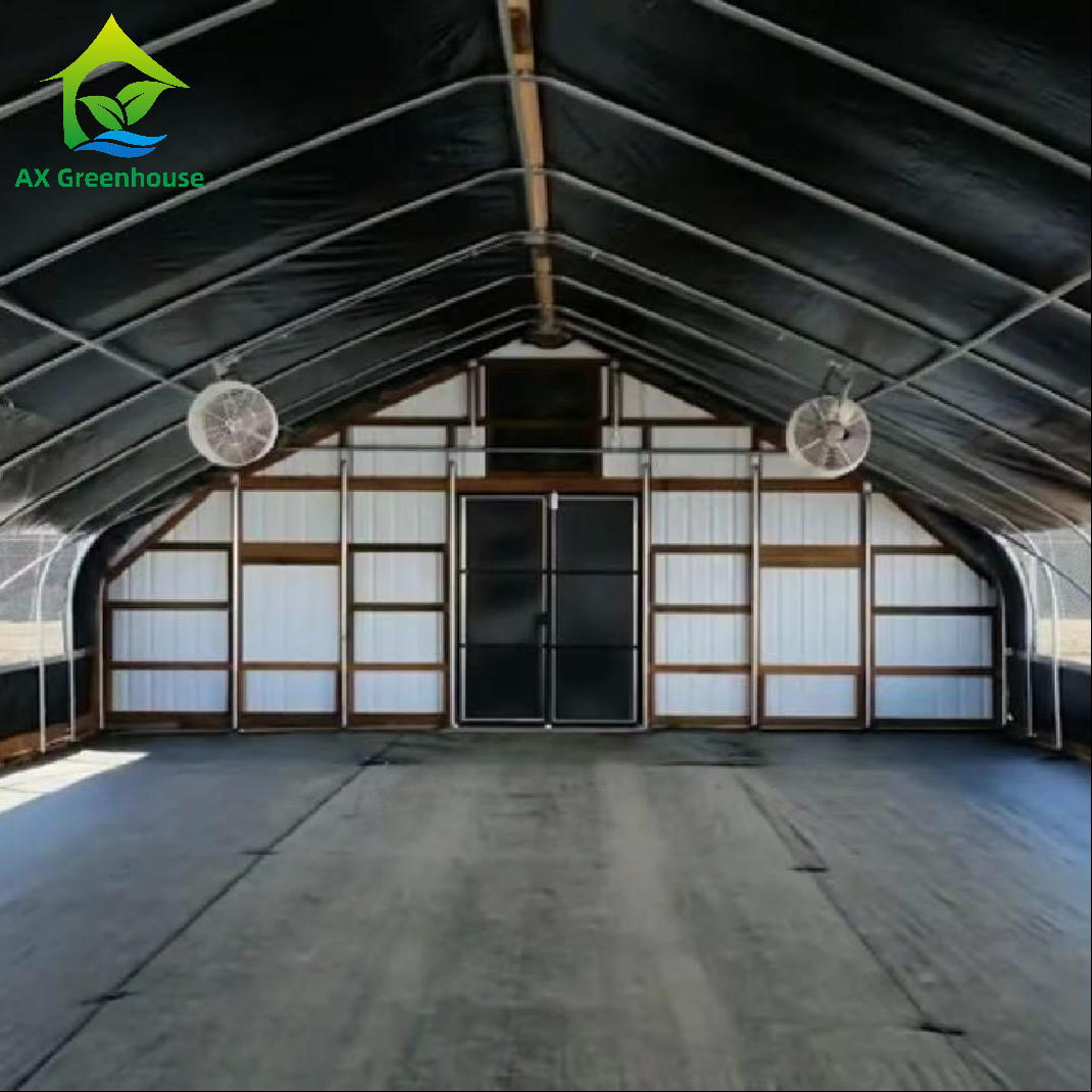 Medical Growing Blackout Light Dep Green House 9X32M Tunnel Greenhouse