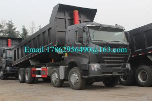 Quality Black 371 HP 8x4 Heavy Duty Dump Truck With ZF8118 Steering Gear Box And HW76 Cab wholesale
