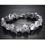 Women Platinum Plated Clear Cubic Zirconia Bracelet Wedding Jewelry (JDS924WHITE