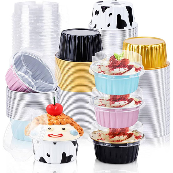 Foil Ramekins Round Foil Pans Microwave Oven Smooth Wall For Foil Tray