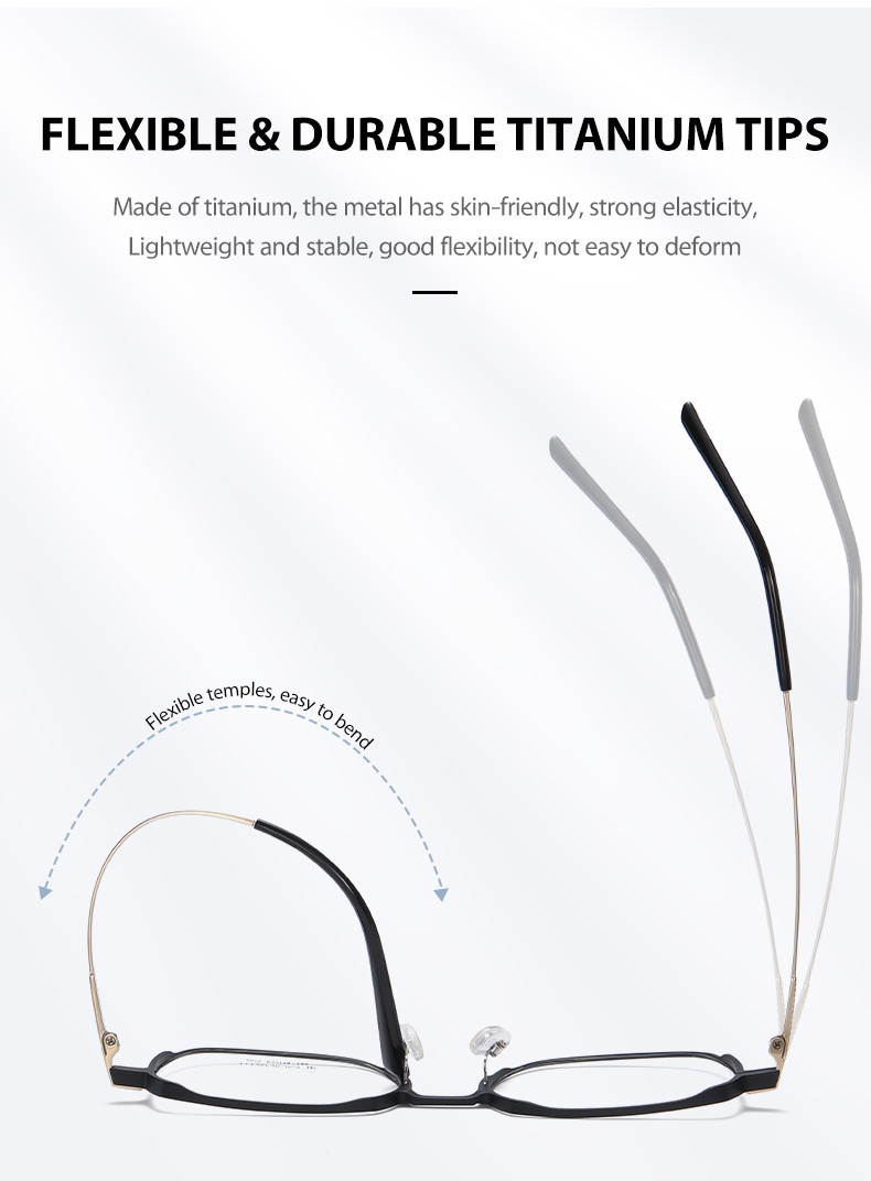 Al Mg Lightweight Glasses Frames Titanium With Non Prescription Lenses