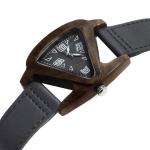 Women Wooden Wrist Watch Black Ladies Quartz Watches Female Bamboo Leather