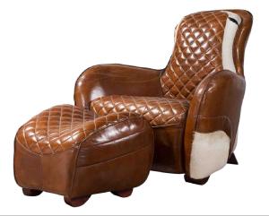 Quality Defaico Saddle Leather Chair And Ottoman Antique Leather Armchairs wholesale