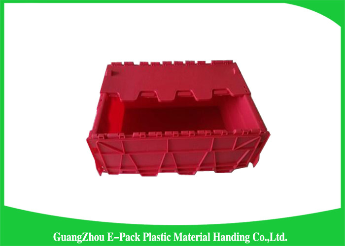 60L Large Plastic Storage Boxes With Lids , Plastic Shipping Containers With Attached Lids