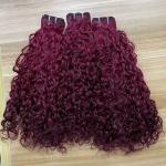Burgundy Brazilian Virgin Cuticle Aligned Pissy Curls Hair Extension,Super