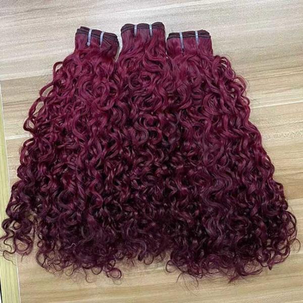 Burgundy Brazilian Virgin Cuticle Aligned Pissy Curls Hair Extension,Super
