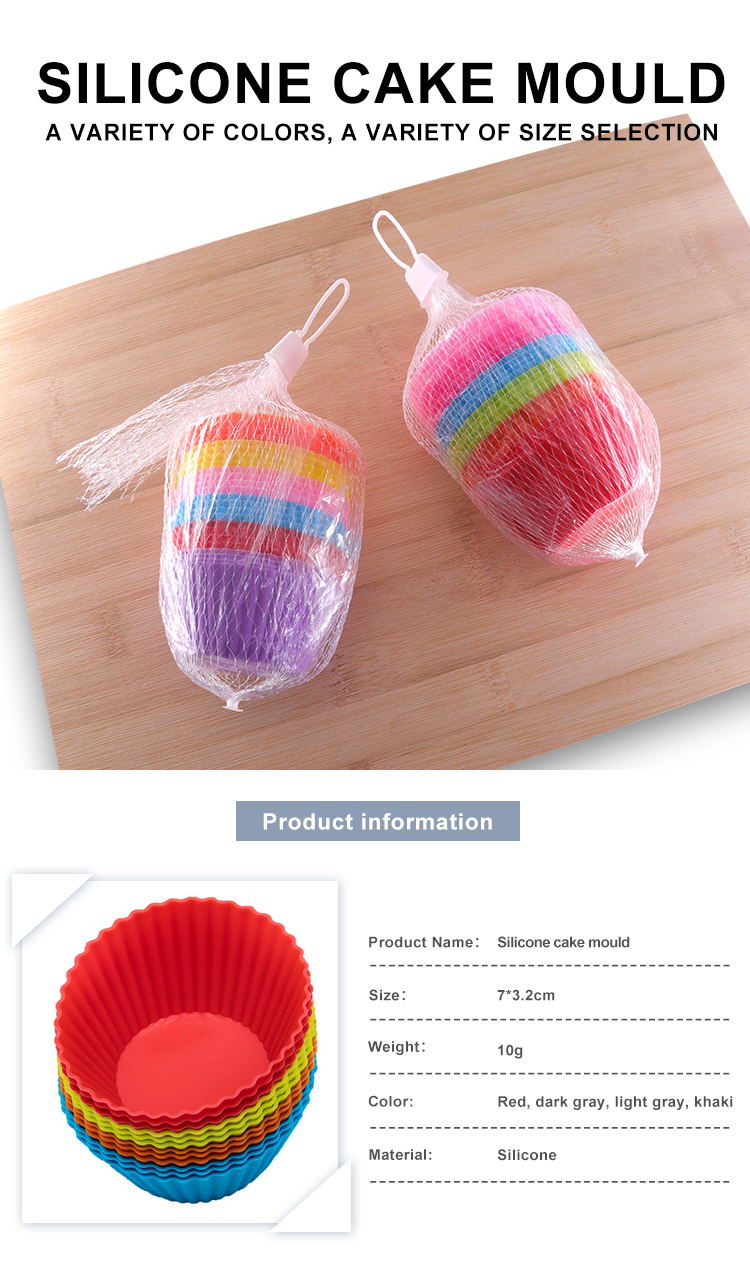 10g Microwave Safe Round Shape Silicone Cake Molds