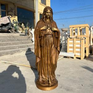 Quality Virgin Mary Bronze Sculpture Statue Life Size Religious Brass Copper Marie Metal Casting Church Home Decor wholesale