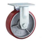heavy duty caster red polyurethane wheel cast iron castor 6 inch
