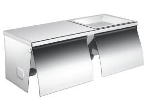 Quality Bathroom Accessories Stainless Steel Manual Decorative Paper Towel Dispenser Double paper holder with phone shelv wholesale