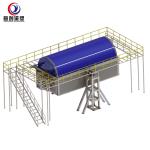 Long Shape Product Boat Kayak Rock And Roll Rotomolding Machine For Water Tank