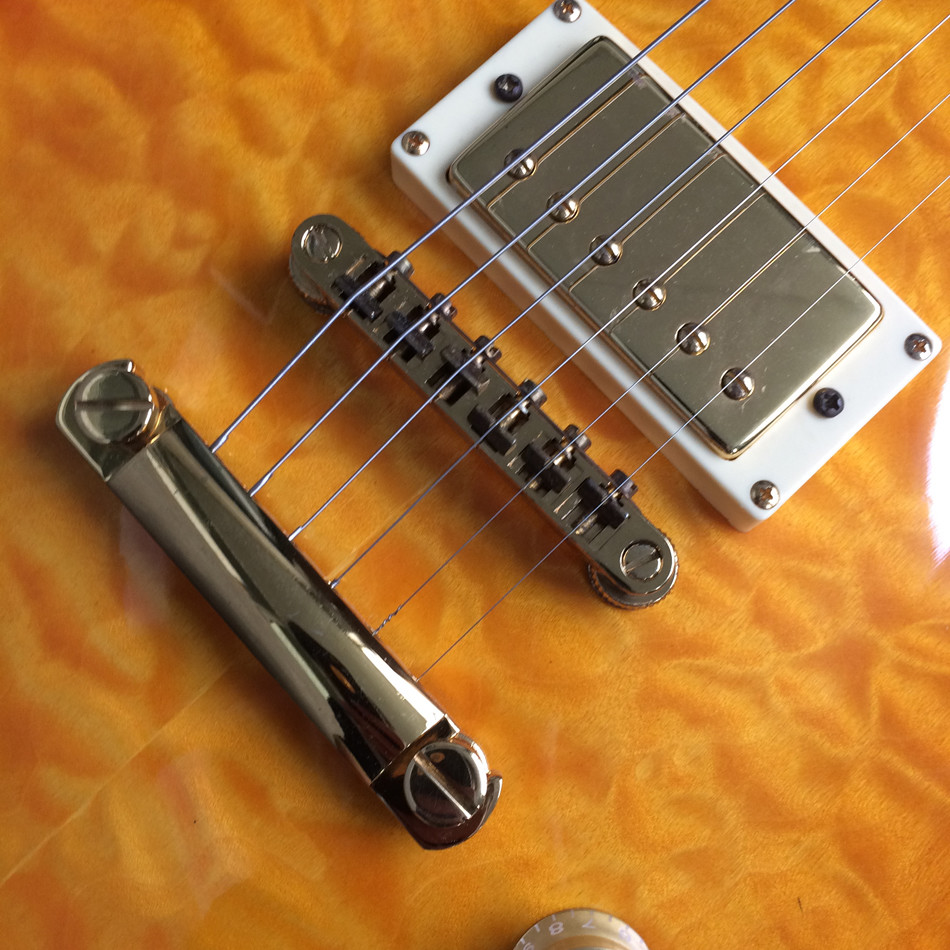 New style high-quality custom LP electric guitar, Flame Maple Top electric guitar with Gold hardware, free shipping