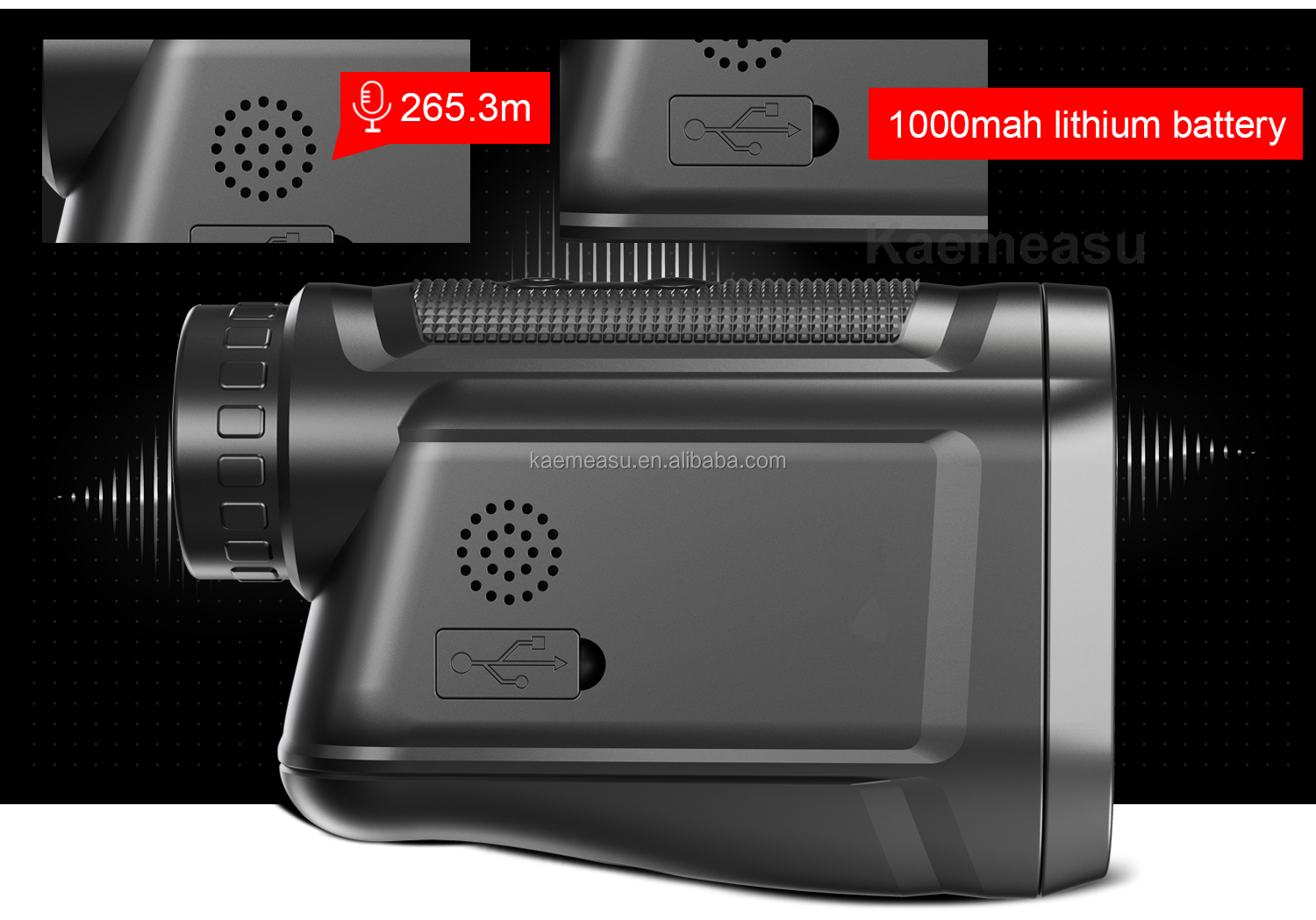 Digital laser rangefinder with side screen, golf rangefinder, hunting telescope rangefinder.