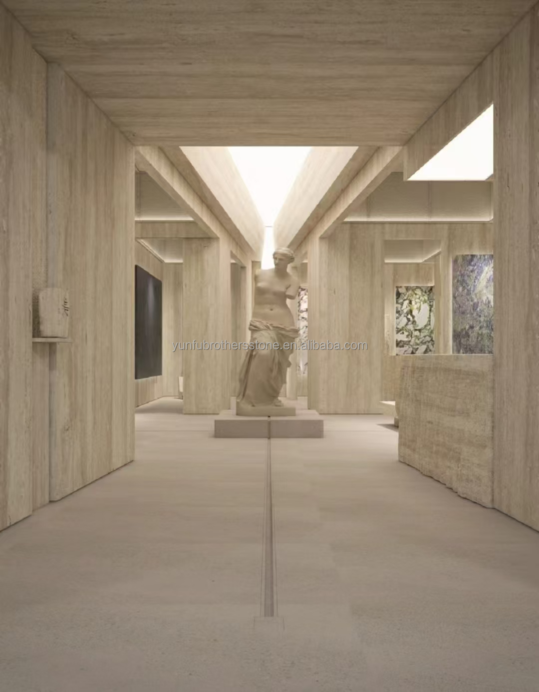 Modern Material Beige Travertine with Good Polished Natural Stone For Wall Cladding Tiles