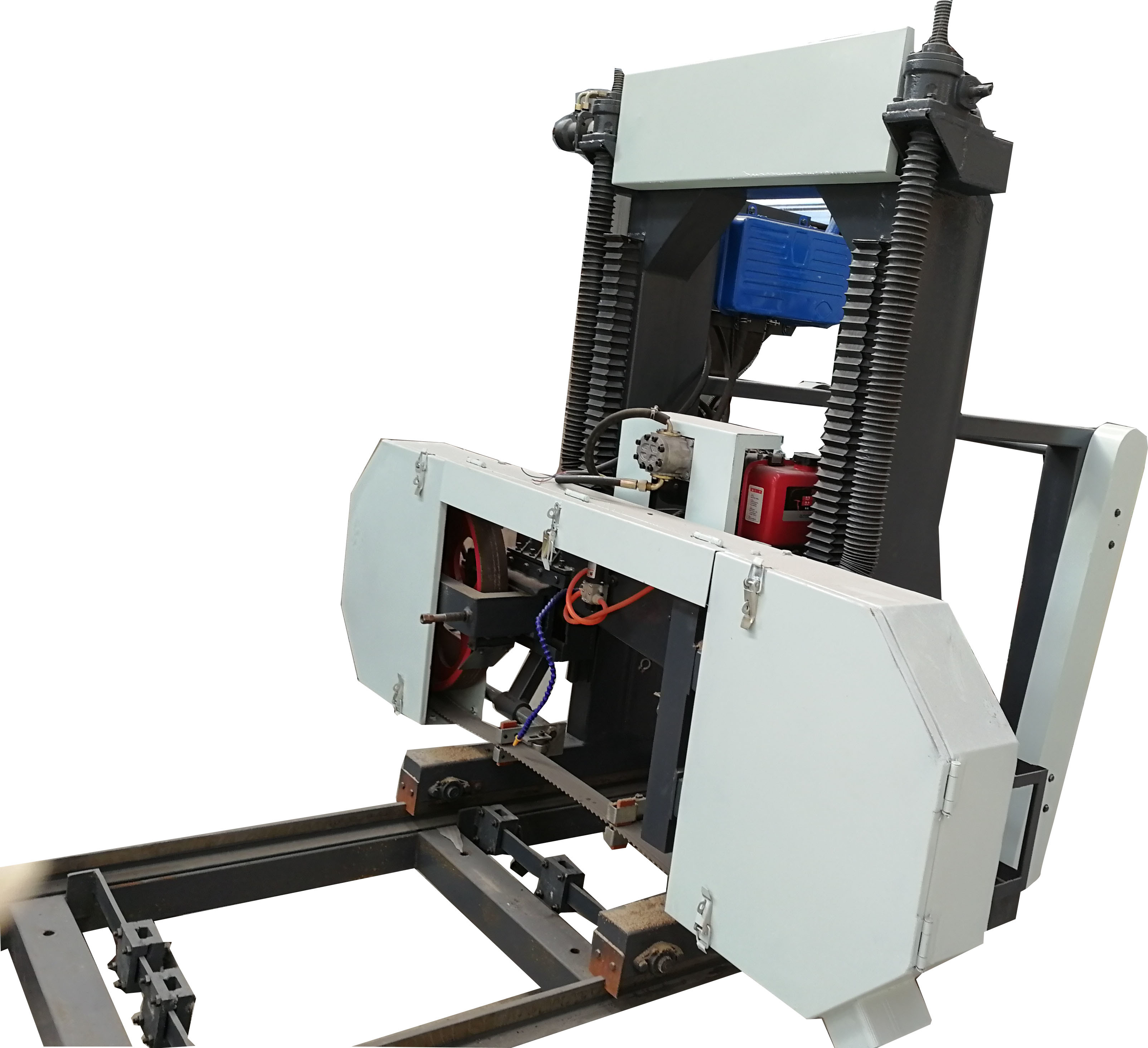 woodworking machinery portable Horizontal Band sawmill with hydraulic log loading arm